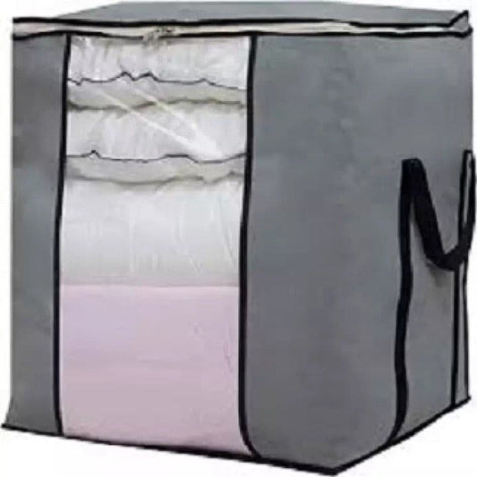 Multipurpose Storage Bag & Organizer for Clothes & Blanket (Grey): Keep Your Items Neat and Tidy!